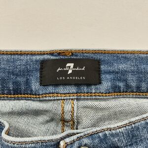 7 For All Mankind Light Blue Denim Jeans Women 31 High Waist Cropped Straight